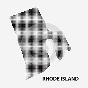 Dotted map of the State Rhode Island. Vector illustration