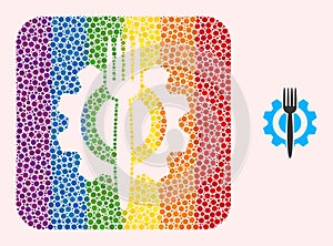 Dotted Mosaic Food Hitech Subtracted Pictogram for LGBT
