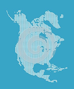 Dotted North America Map Illustration