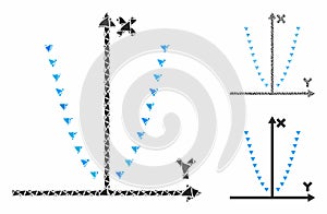 Dotted parabola plot Composition Icon of Rugged Parts