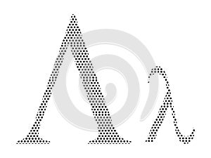 Dotted Pattern Greek Alphabet Letter of Lambda