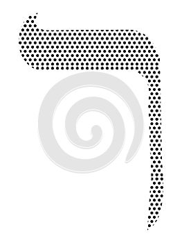 Dotted Pattern Hebrew Alphabet Letter of Resh