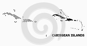 Dotted Pattern Map of Caribbean Islands