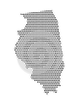 Dotted Pattern Map of US State of Illinois