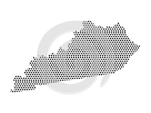 Dotted Pattern Map of US State of Kentucky
