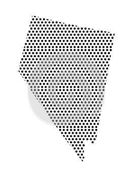 Dotted Pattern Map of US State of Nevada