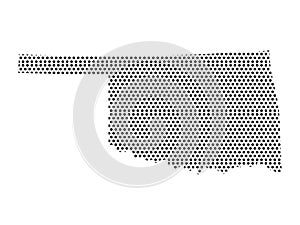 Dotted Pattern Map of US State of Oklahoma