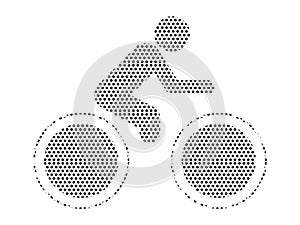 Dotted Pattern Picture of a Bicycle Rider