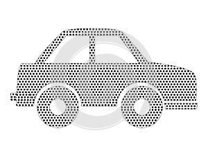 Dotted Pattern Picture of a Family Car