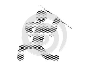 Dotted Pattern Picture of a Javelin Thrower