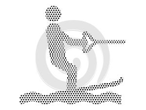 Dotted Pattern Picture of a Water Skier