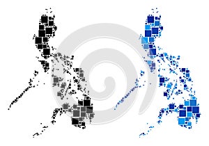 Dotted Philippines Map with Blue Variant