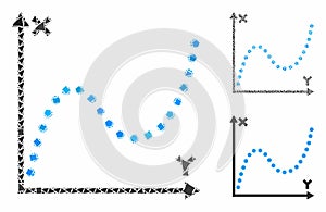Dotted plot Mosaic Icon of Inequal Elements