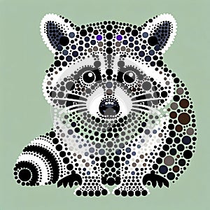 Dotted Raccoon Wonder, Clip Art