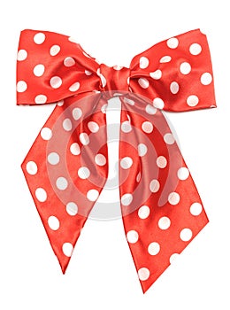 Dotted red satin gift bow