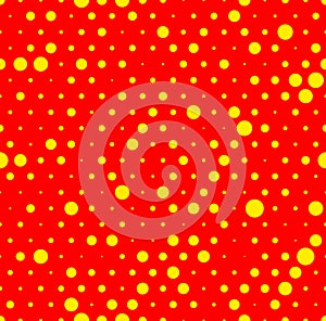 Dotted repeatable popart like duotone pattern. Speckled red yell photo