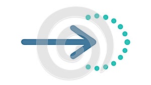 Dotted Right Arrow Sequential Progress Guided Path, vector design Generative AI