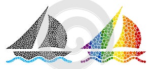 Dotted Sailing Mosaic Icon of LGBT-Colored Spheric Dots