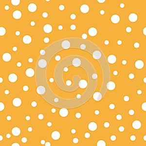 Dotted seamless pattern. White Polka Dot on orange background Background. Vector illustration. Monochrome minimalist