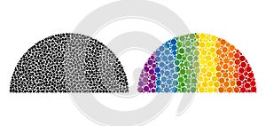 Dotted Semisphere Composition Icon of LGBT-Colored Spheres