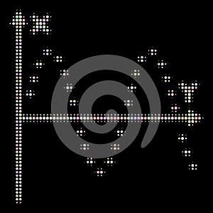 Dotted Sine Plot Halftone Composition of Circles
