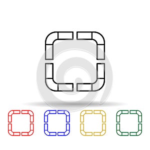 dotted square multi color style icon. Simple thin line, outline vector of web icons for ui and ux, website or mobile application