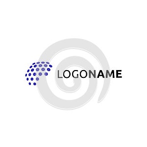 Dotted style globe logo design