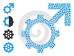 Dotted Technological Potence Mosaic of Circles with Similar Icons