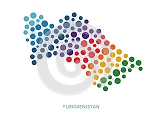 Dotted texture Turkmenistan vector background