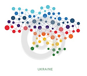 Dotted texture Ukraine with Crimea vector