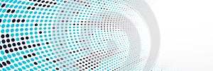 Dotted vector abstract background, blue dots in perspective flow, multimedia information theme, big data technology image, cool