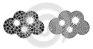 Round Dot Virus Cloud Icon Collage