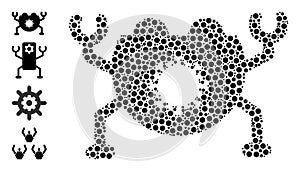 Dotted Virus Nanobot Collage of Rounded Dots with Similar Icons