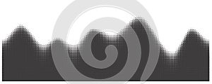 Dotted wave background. Halftone abstract vector gradient. Particle flow fade. Textured fluid effect. Dynamic design