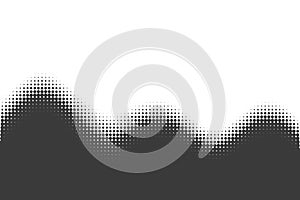 Dotted wave background. Halftone abstract vector gradient. Particle flow fade. Textured fluid effect. Dynamic design