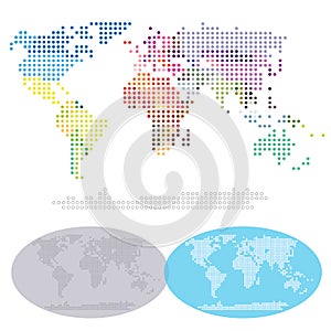 Dotted World Continents map