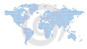 Dotted world map. World map modern.Globe map.Vector Illustration