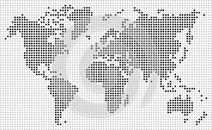 Dotted world map vector