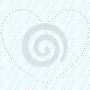 Dotty seamless background with heart organized of