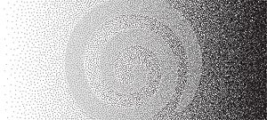 Dotwork gradient pattern background. Black noise stipple dots. Dotted vector