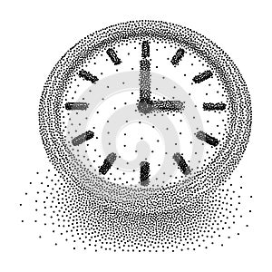 Dotwork Halftone Vector Clock