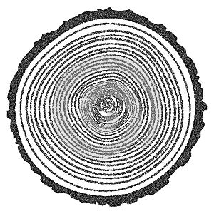 Dotwork Halftone Vector Tree Rings