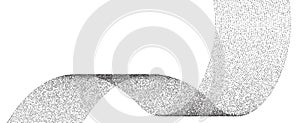 Dotwork pattern wave background. Black noise stipple dots wave. Curve dotted sand vector