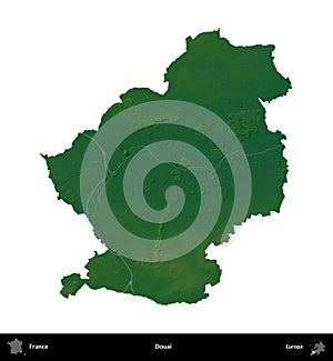 Douai, France, isolated on white. Physical