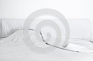 Doube bed in the bedroom