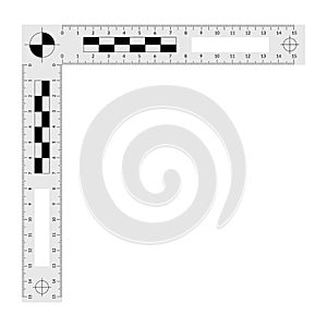 Double angled forensic ruler