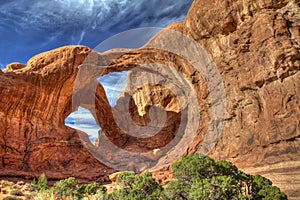 Double arch in Arches national park photo