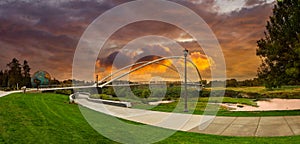 Double Arch Bridge at Riverfront Park in Salem