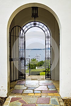 Double Arch Doorways or Ogees Looking out onto Bay, Vanderbilt Mansion