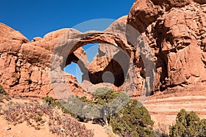 Double Arch in the Autumn within Arches National Park, Utah